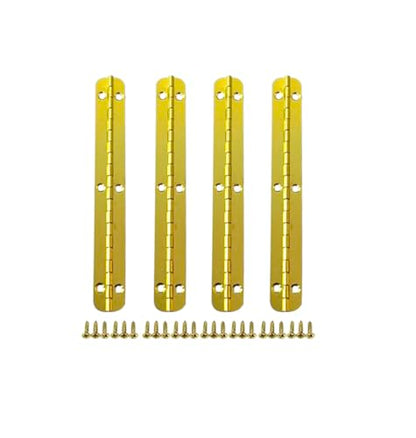 QCAA Solid Brass 180 Degree Small Piano Hinge Wooden Jewery Box Hinge, Cabinet Closet, 3.86" x 0.5", Vibrated Brass, 4 Pack, Made in Taiwan - color: Vibrated Brass, size: 98mm - 4 Pack