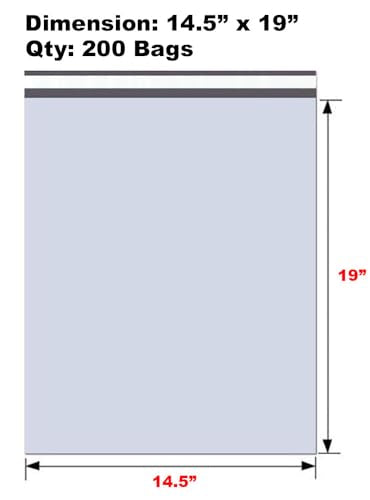 iMBAPrice Poly Mailers 14.5 x 19 Inch #6, White, 200-Pack - color: White, size: 14.5" X 19"
