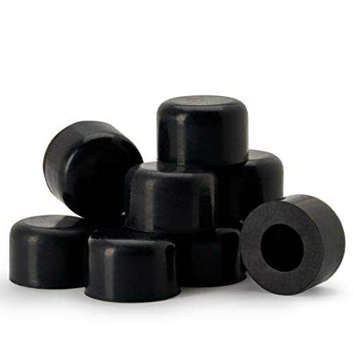 Premium Rubber Door Stop Stud Replacement Tips – Doorstopper Bumpers, Springe Hinge End Caps for Wall & Floor Protection – Universal Size (Black) - color: Black