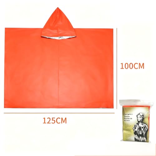 3-Pack Hooded Mylar Emergency Poncho