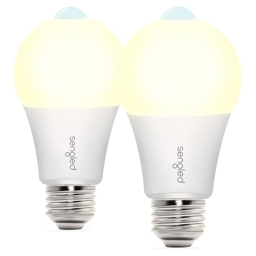 Sengled Motion Sensor Light Bulbs, A19 LED Dusk to Dawn Bulbs 3000K Soft White, Motion Activated Indoor Outdoor Light Bulbs 8.8W (60W Equivalent) 800 Lumens for Porch, Garage, Hallway, 2 Pack - color: 3000k Warm White, size: 2 Pack