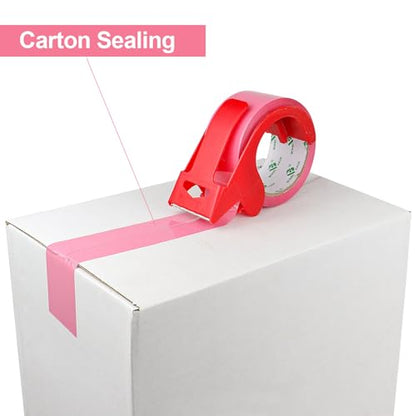 BOMEI PACK 6 Rolls of Pink Packing Tape, 1.88'' x 60yds Per Roll - color: pink