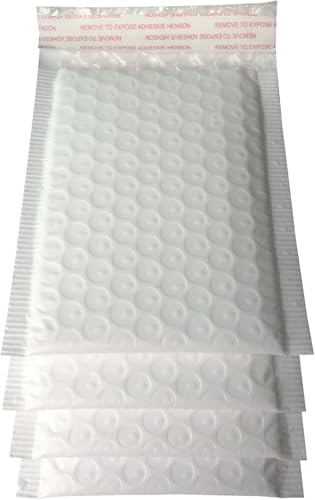 3.5x5 Inch White Poly Bubble Mailers, Small Padded Envelopes, 200 Pack - size: 3.5x5 Inch