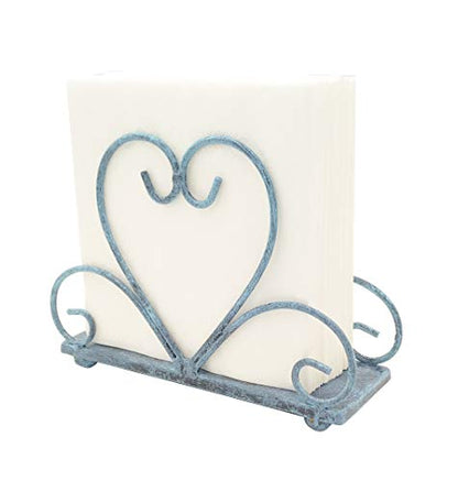 Metal Table Napkin Holder Freestanding Tissue Dispenser (Turquoise) - color: Turquoise