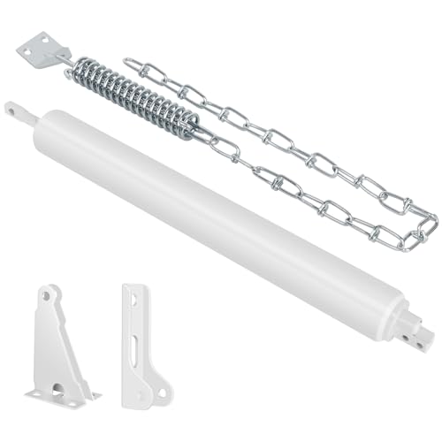 Storm Door Closer, White Heavy Duty Screen Door Closers with Protector Chains Spring, Compatible with Andersen/Emco/Larson/40201 (Closer and Chain, 1 Pack(White)) - size: 1 Pack(White)