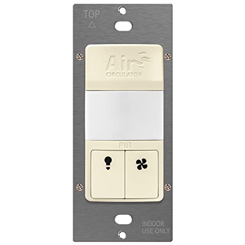 TOPGREENER Fan Timer Switch with PIR Motion Sensor, Light Almond, UL Listed - color: Light Almond, size: Light&Fan Sensor Combo