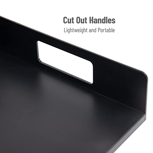 Mind Reader Utensil Napkin and Plate Organizer Tray, Countertop Caddy with 7 Compartments, Holds Plates up to 10.5 Inches, Breakroom and Buffet Organizer, Plastic, Black - size: Napkin & Plate Holder