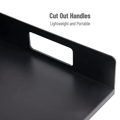 Mind Reader Utensil Napkin and Plate Organizer Tray, Countertop Caddy with 7 Compartments, Holds Plates up to 10.5 Inches, Breakroom and Buffet Organizer, Plastic, Black - size: Napkin & Plate Holder