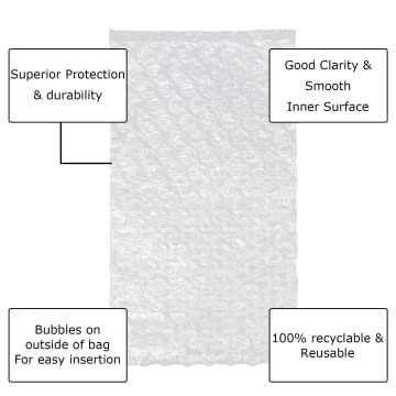 MIVIDE 200 Pack 6x8 Inch Bubble Cushion Wrap Bags for Shipping Packing Small Clear Bubble Out Pouches Double Walled Bubble Cushioning Bags for Moving Storage