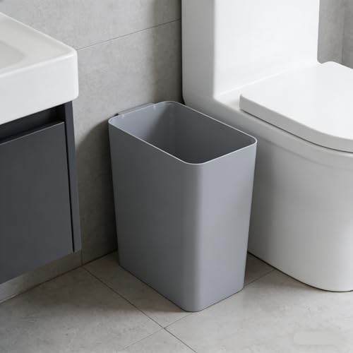Zopnny Pack of 3 Rectangular Office Wastebasket Trash Can, 4.5 Gallon, Grey - color: Grey