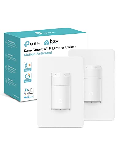 Kasa Smart Motion Sensor Switch, ES20MP2, Single Pole, Needs Neutral Wire - size: 2-Pack, style: Motion Sensor + Dimmer