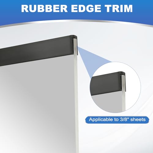 PATIKIL 1/8" Rubber Edge Trim, 6.6 ft Flexible U Channel Flat Bottom - size: 6.6ft x 0.1" x 0.2" x 0.4"