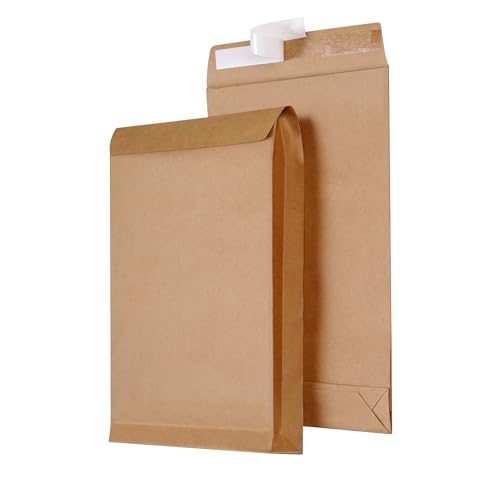 9.4" x 13.2" Expandable Envelopes Large Kraft Envelopes - color: Kraft, size: 10
