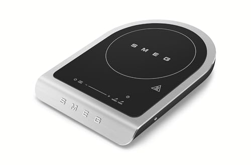 SMEG 1800W Portable Induction Cooker – Collezione Collection | Single-Burner Induction Hob with Probe, 9 Power Levels + Boost, Touch Controls — Travel/RV/Compact Kitchen-Black - color: Black