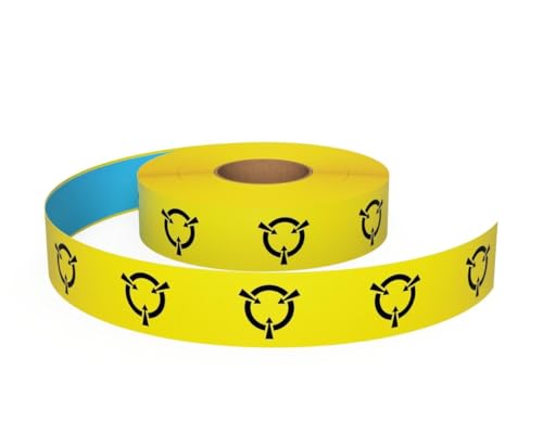 Inline Industrial, 5S Floor Marking Tape, Electrostatic Discharge Safety (ESD) (ESD Symbol, Yellow, 2") - color: Yellow, size: 2", style: ESD Symbol