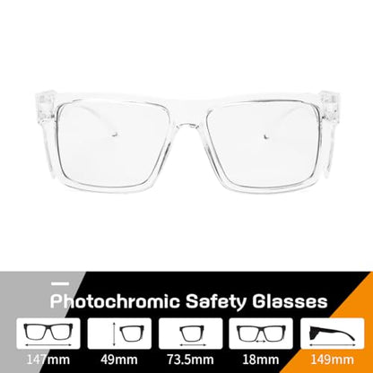 Safety Glasses Photochromic ANSI Z87.1Anti blue light UV Protection For Men Women - color: Clear