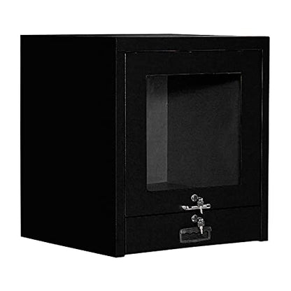 Global Industrial Counter Top CRT Security Computer Cabinet, Black, 24-1/2"W x 22-1/2"D x 27"H