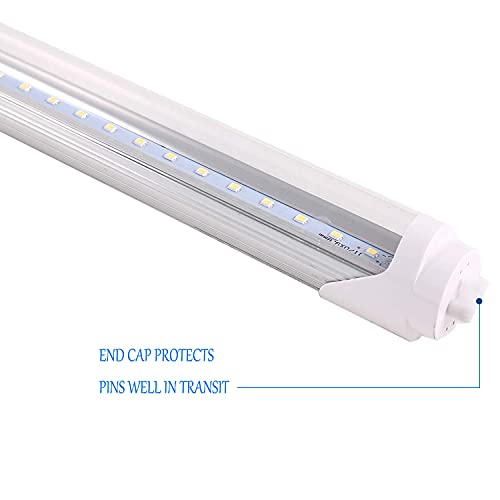 T8 LED Light Tube 4 ft 22W 6000K 85-265V Double-Ended Bypass Ballast Clear Cover G13 Lighting, 10-Pack - color: 6000k(cold White), size: 10 Count (Pack of 1)