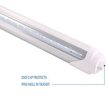 T8 LED Light Tube 4 ft 22W 6000K 85-265V Double-Ended Bypass Ballast Clear Cover G13 Lighting, 10-Pack - color: 6000k(cold White), size: 10 Count (Pack of 1)