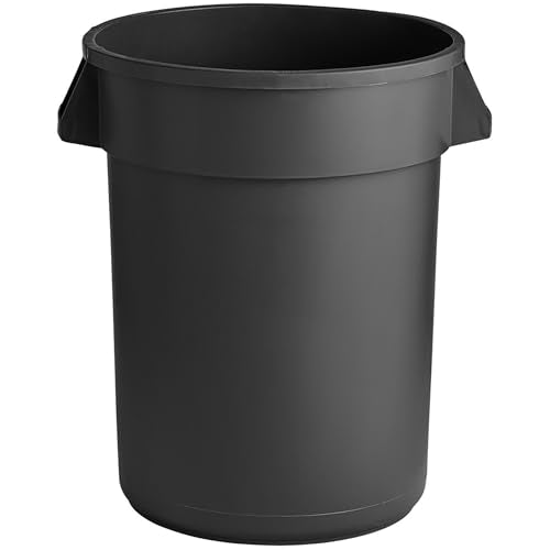 32 Gallon Round Trash bin Garbage can Outdoor Yard Trash can Trash Barrels Garbage Drum Heavy Duty Trash can Industrial Trash can Kitchen Trash bin (2, Black) - color: Black