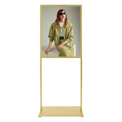 Poster Holder 22'' x 28'', Floor Standing Sign Holder, Heavy Duty Pedestal Poster Stand for Display, Double Sided Banner Stand for Outdoor Indoor Store Business Advertising Display - Gold - color: Gold
