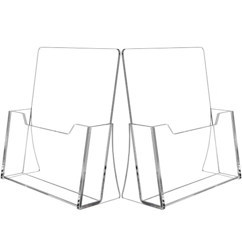 Acrylic Brochure Holder 8.5 x 11 inch 2 Pack, Flyer Holder Display Stand - size: 8.5" x 11"