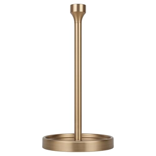 Ivilon Countertop Paper Towel Holder - Modern Bell End Minimalist Design - Color Warm Gold - color: Warm Gold