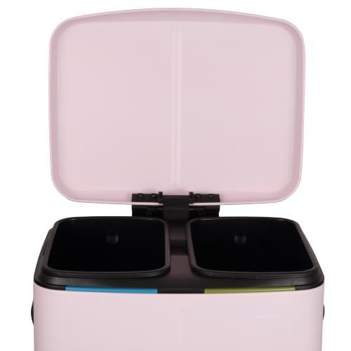 happimess Marco 10.6 Gal Double Bucket Step Trash Can, Blush Pink - color: Blush Pink
