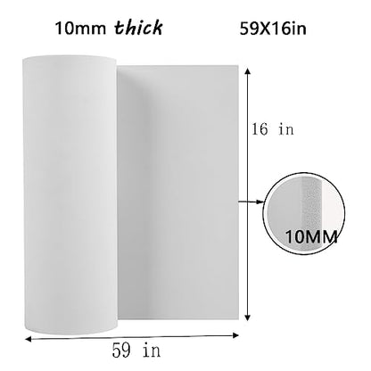 10mm EVA Foam Sheets Rolls for Crafts White Cosplay Foam 16x59in - color: 16×59in White, size: 10mm-Thick