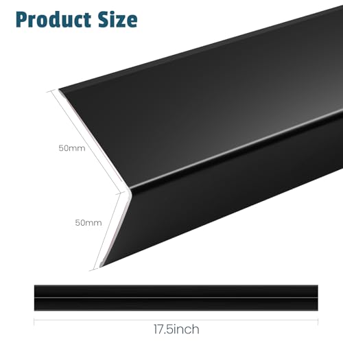 8Pcs 17.5" Black Metal Corner Protector, L-Molding Corner Guards - color: Black, size: 17.5" x 2"x 2"