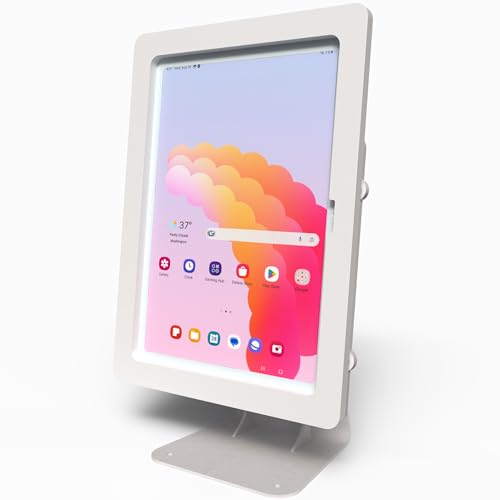 Anti-Theft Acrylic Case for Lenovo TAB Tablet with 360 Rotate 180 Swivel Metal Desktop Stand & 90-Degree USB C Cable (White, M11 K11) - color: White, size: M11 K11