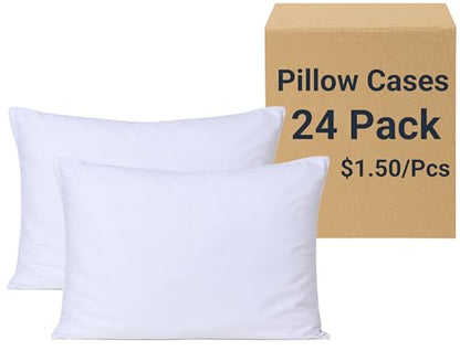 ZPECC Bulk White Pillow Cases Queen Size 24 Pack with Envelope Closure - color: White, size: Queen (U.S. Standard)