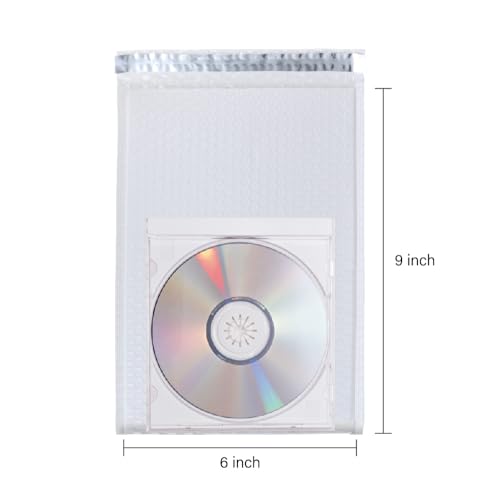 #0 7x9 Inch Poly Bubble Mailers, Padded Envelopes Bags with Peel and Seal for CD, Gift, Packing and Shipping, Keep Safe and Protected, Black (Usable Size: 6x9 Inch) (25, White) - color: White
