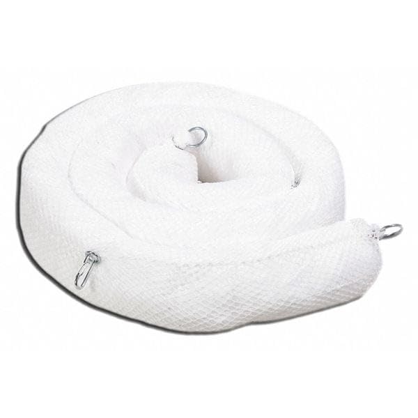 Oil-Only Contractor Grade Absorbent Sock/Net Boom, Polypropylene, 10’ x 5” (L x Dia.), Bright White, Pack of 4 (WB510SN)