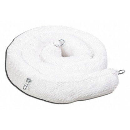 Oil-Only Contractor Grade Absorbent Sock/Net Boom, Polypropylene, 10’ x 5” (L x Dia.), Bright White, Pack of 4 (WB510SN)