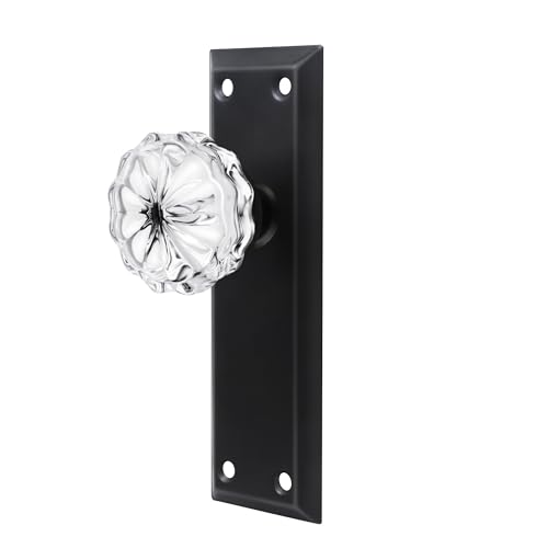 Single-Side Glass Dummy Door Knobs, Inactive Door Knobs for Closet, Antique Bifold Door Knobs Replacement, Crystal Dummy Door Handles, Matte Black, 2 Pack - color: Matte Black, size: Dummy(2 Pack)