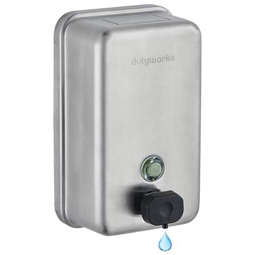 Commercial Soap Dispenser Wall Mount, 1100 mL, Silver - size: 37.19 fl.oz./ 1100ml