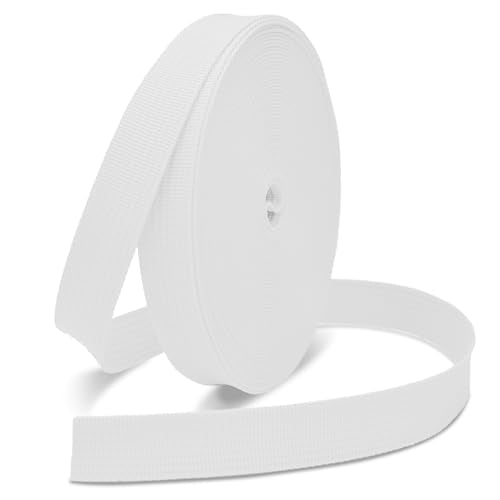 CooBigo 12 Yards Webbing 3/4" & 1" & 1.5" & 2" Polypropylene Webbing Strap 3/4 Inch 1 Inch 1.5 Inch 2 Inch Wide Webbing Strapping for Bags/Lawn Chair/Pool Solar Cover DIY Crafting - color: White, size: 3/4"
