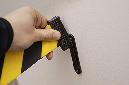 US Weight Wall Mount with 13' Chevron Retractable Belt - color: Yellow/Black Chevron Pattern, size: 13'