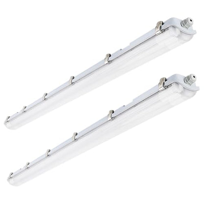 4FT LED Vapor Tight Light Fixtures 2Pack, Clear Cover, 40W 5600LM