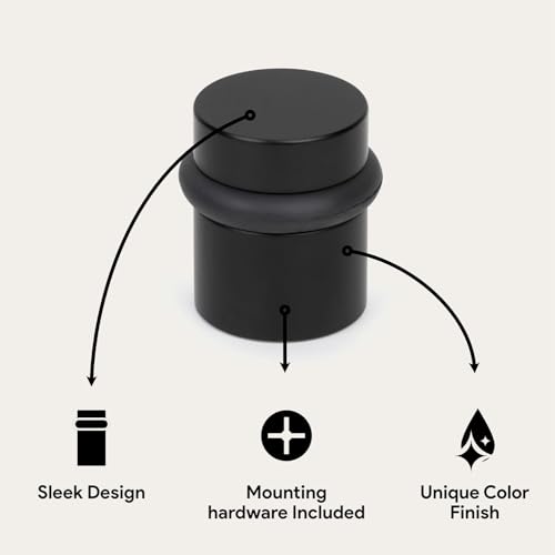 Mega Handles Floor Door Stopper Matte Black (1-Pack) - Wall Protector - color: Matte Black, size: 1 Pack