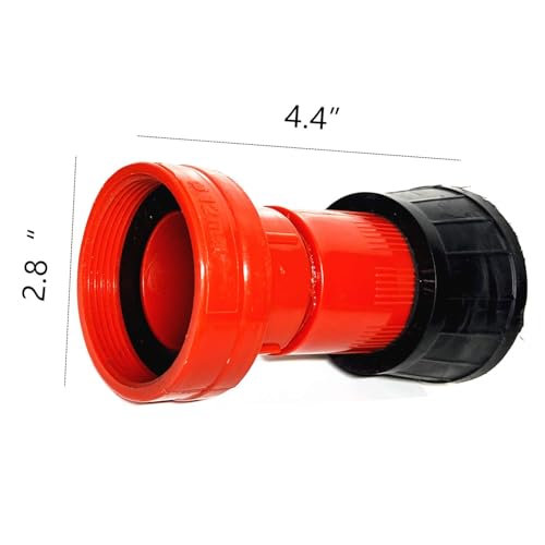 SAFBY Fire Hose Nozzle Thermoplastic Fire Equipment Spray Jet Fog (1.5" NPSH/NPT) - color: Red, size: 1.5 inch NPSH