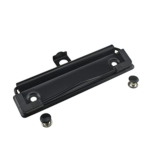 HAHIYO 3.94 Inches Black Metal Clipboard Clips with Rubber Grips 6 Pack Mountable Sturdy Strong Springs with Rivets Document File Wood Plastic Clips Board for Office School Home - style: Black-3.94in-6p