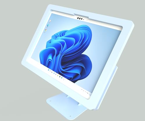 Anti-Theft Acrylic Case with 360 Rotate 180 Swivel Metal Desktop Stand for MS Surface Pro 8/9/10/11 Tablet (White) - color: White, size: Surface Pro 8/9/10/11