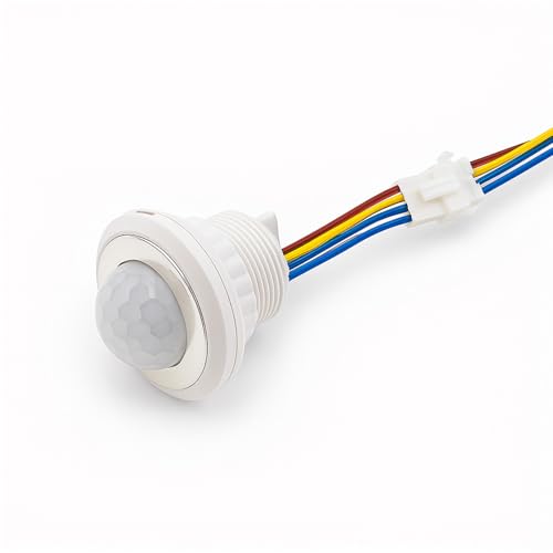 Gebildet Mini Motion Sensor Light Switch 100-240V PIR Sensor Smart Detection Time Delay Adjustable Infrared Induction Detector for Strip LED Ceiling Lamp (Pack of 2) - color: White-E1665