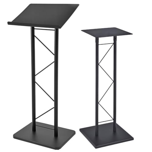 Kingdom KML7BPK1 Modern Black Metal Podium & Side Stand Bundle (KML7B + KMSTAND1) - size: Design 10