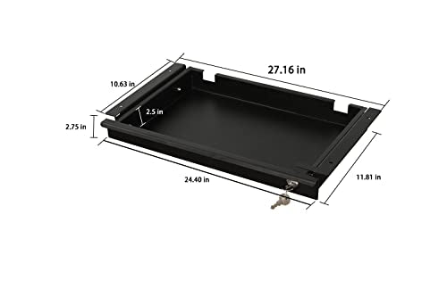 Pull-Out Desk Drawer - Office Storage Organizer Mounts Easily, Space-Saving Slide-Out drawer for Under Desk (24.4 in Internal Width)