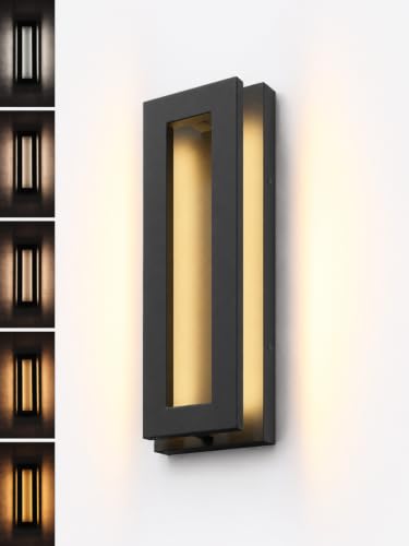 LEONLITE 5CCT 19 Inch LED Outdoor Wall Light, Rectangular Frame