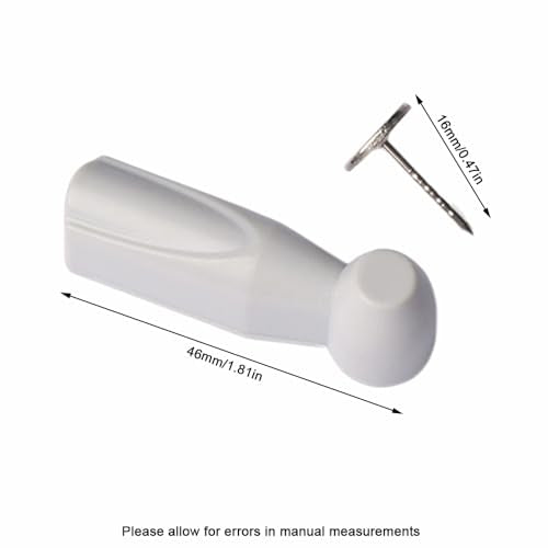 20 Pack Anti-Theft Security Tags with Pins, Compatible with EAS & 58Khz System, for Mall Clothing Apparel Shoes and Hats, White