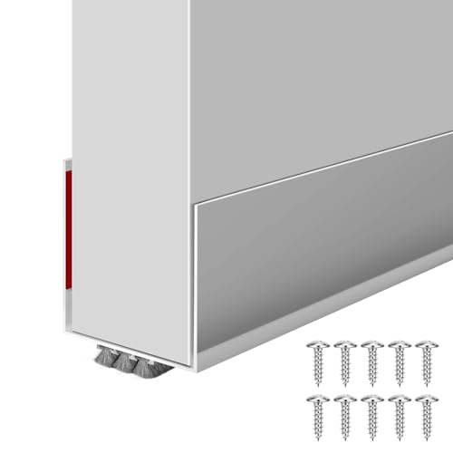Weather Stripping Door Seal, 36” Length Cuttable Door Draft Stopper, Strong Adhesive Door Sweep for Exterior and Interior Doors (1, White) - color: White